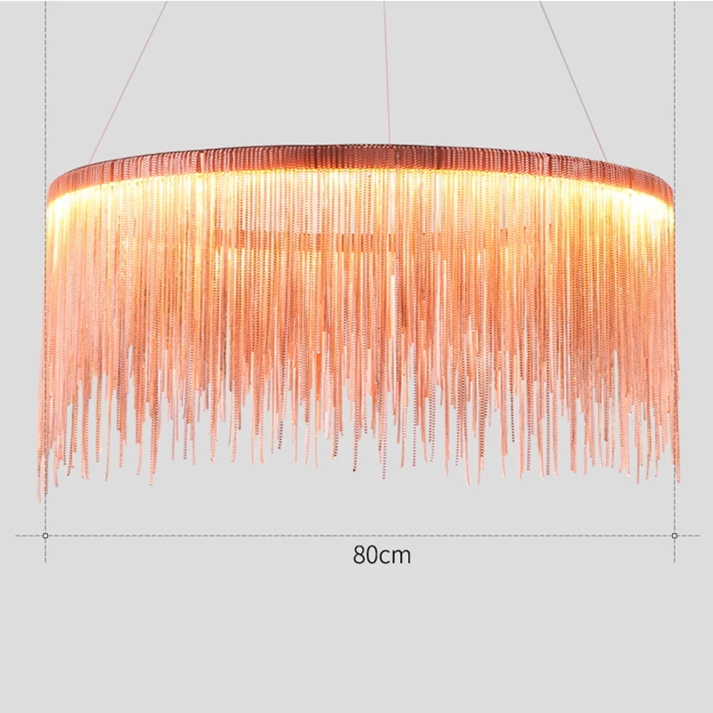 80cm Rose gold Скандинавские алюминиевые подвесные светильники Светодиодный креативная Подвесная лампа гостиная спальня бар столовая подвесные светильники для отеля - Цвет корпуса: 80cm Rose gold