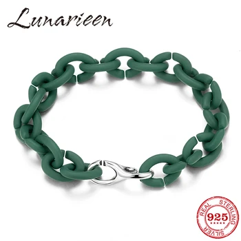 

2020 New Sea Green Personal Round shape Hard Rubber X Chain Bracelets for Women European jewellery