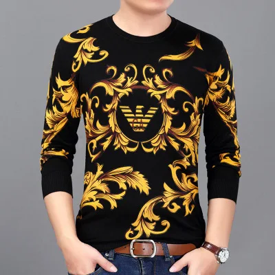 Китайский стиль 3D с цветочным принтом модный сверхмодный свитер pull homme осень и зима Качество Вязаный мужской свитер m-xxxl - Цвет: as picture