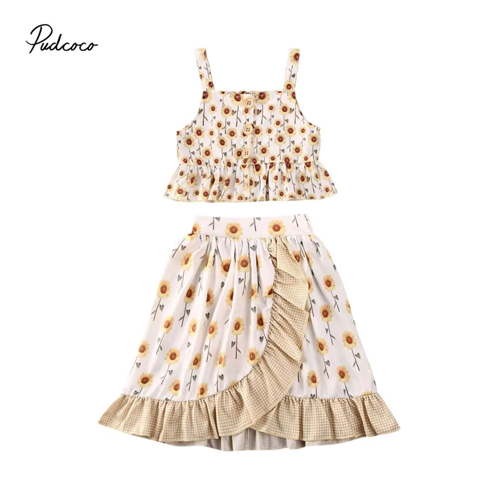 2020 Baby Summer Clothing 1 6T Infant Kids Baby Girls 2Pcs Set Crops