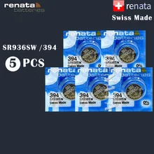 5 шт/лот Renata 394, часы с серебристым оксидом батарея длительное время SR936SW 936 1,55 в кнопка батареи для монет