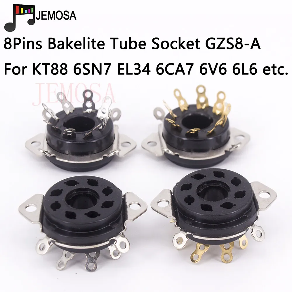 10PCS Bakelite 8Pins Tube Socket GZS8-A Electron KT88 6SN7 6550 7199 EL34 6N8P Vacuum DIY HIFI Audio Amplifier | Электроника