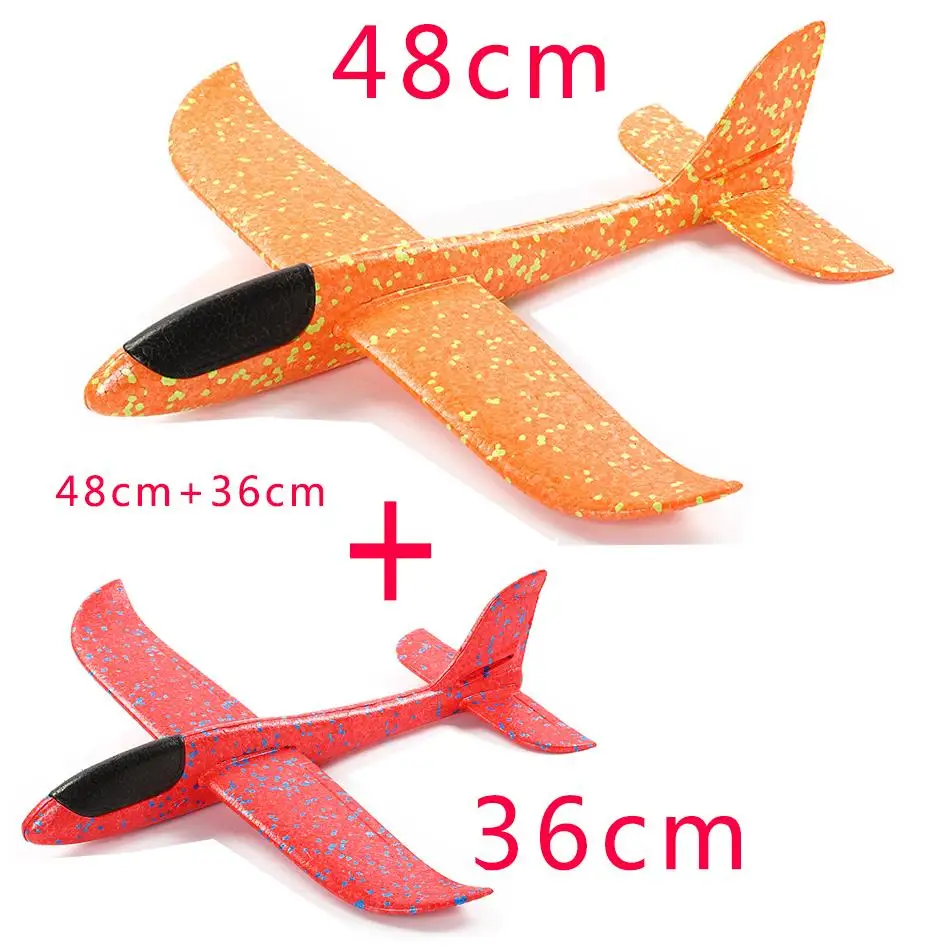 

48CM Hand Throw Flying Glider Plane Foam Toy 48cm plus36cm Big Aeroplane Model EPP Outdoor Sports Planes Fun Toys For Kids Game