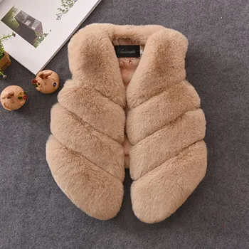 

2019 Fashion Faux Fur Vest Kids Baby Girl Clothes Autumn & Winter Thick Warm Waistcoat Children Outerwear Cardigan Coat 7 Colors