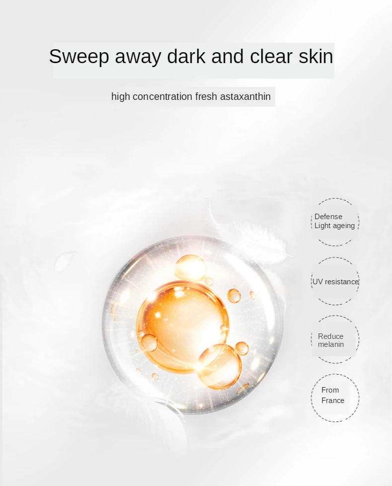 20 bags/box Astaxanthin Whitening Serum  Arbutin Liquid Freckle Removal Antioxidant Anti-wrinkle Moisturizing Face Essence