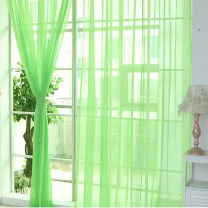 Bedroom Cheap Ready Made Finished Organza Child Window Cortina Curtain for Living Room wedding Home Decor Colored curtains