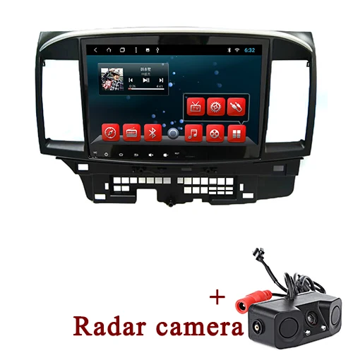 with Radar camera YAZH 10,1 дюймов HD ips дисплей радио для Mitsubishi Lancer EX 10 2007 2008 2009 2010 2011 9,0 Android Авторадио 2 ГБ 32 ГБ Автомобильный блок - Цвет: with Radar camera