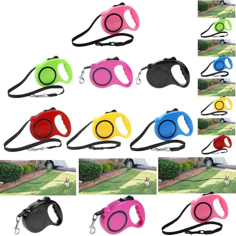 

3/5M Dog Leash Retractable Training Puppy Extending Traction Rope Walking Leashes Adjustable Dog Collar For Small Medium Dogs