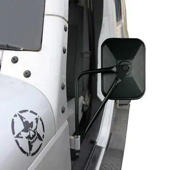 

2pcs Car Side Mirrors Square Doorless Rear View Mirrors For Jeep Wrangler CJ YJ TJ JK JL