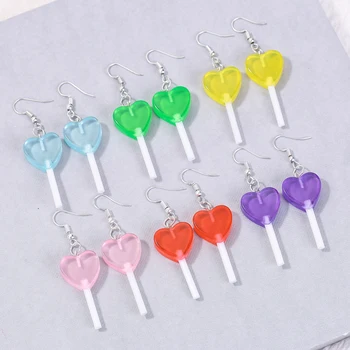 1pair Women Earring Resin Craft Candy Lollipop Bff Friendship Drop Earrings For Women Children Jewelry
