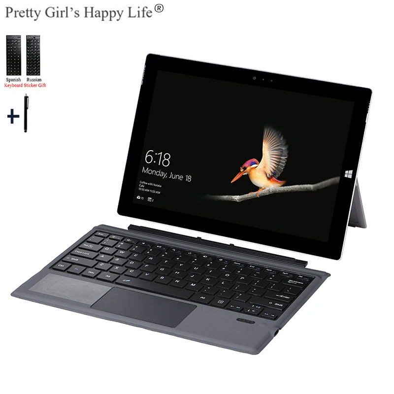 Чехол с сенсорной клавиатурой для Microsoft Surface Pro 7/6/5/4 Беспроводная Bluetooth клавиатура