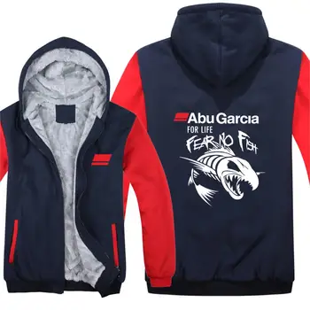 

Winter Abu Garcia Hoodies For Life Fear No Fish Warm Men Fashion Wool Liner Jacket Abu Garcia Sweatshirts Men Coat