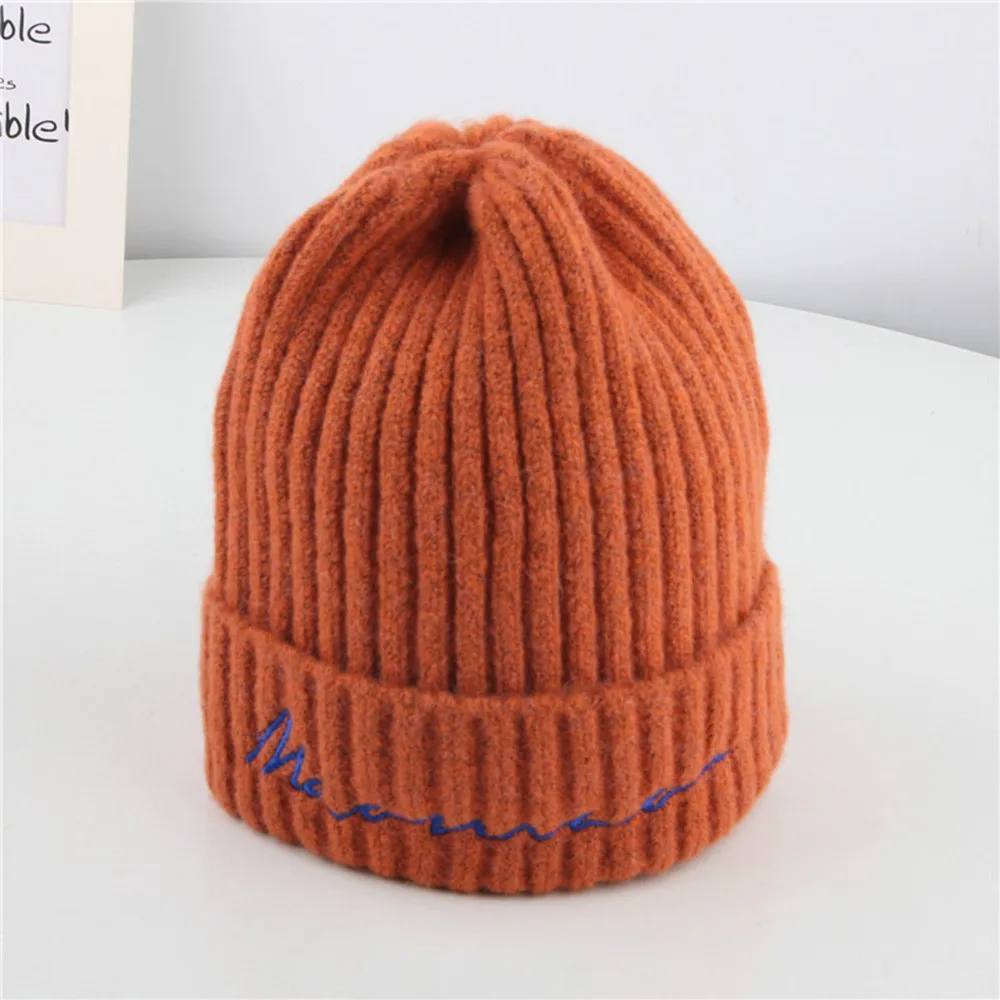 Toddler Kid Girl&Boy Baby Embroidery Winter Crochet Knit Hat Beanie Hairball Cap newborn photography props детские шапки