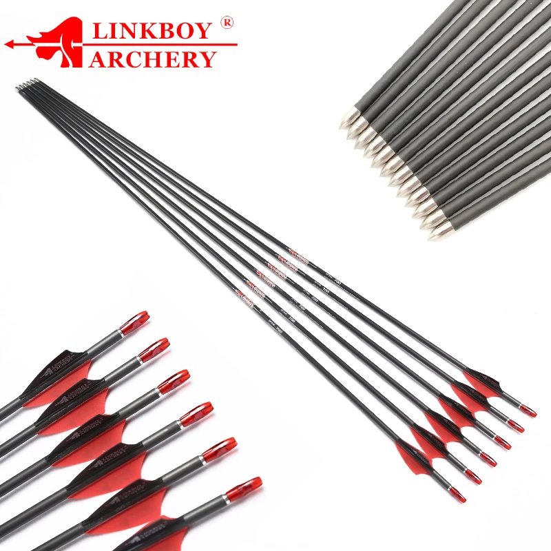 6 шт./12 шт. Linkboy SP400 1000 для стрельбы из лука 30 &quotID4.2 углеродная стрела 1 75&quot лопасти