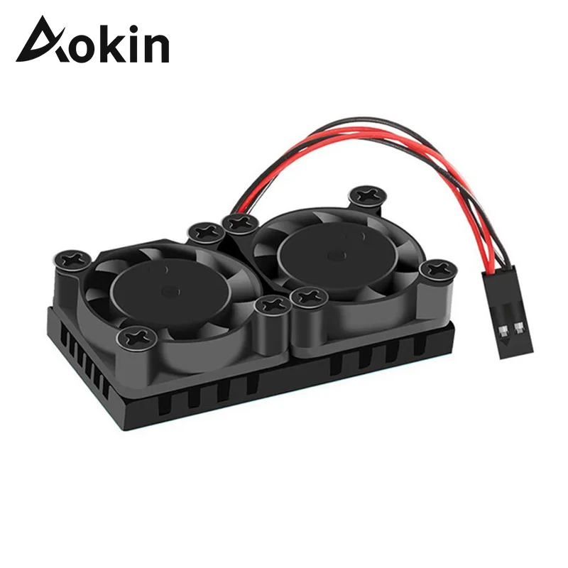 Aokin Raspberry Pi 4 Model B Dual Fan with Heatsink Ultimate Cooling Fan Cooler Optional for Raspberry Pi 3/3B+/4B