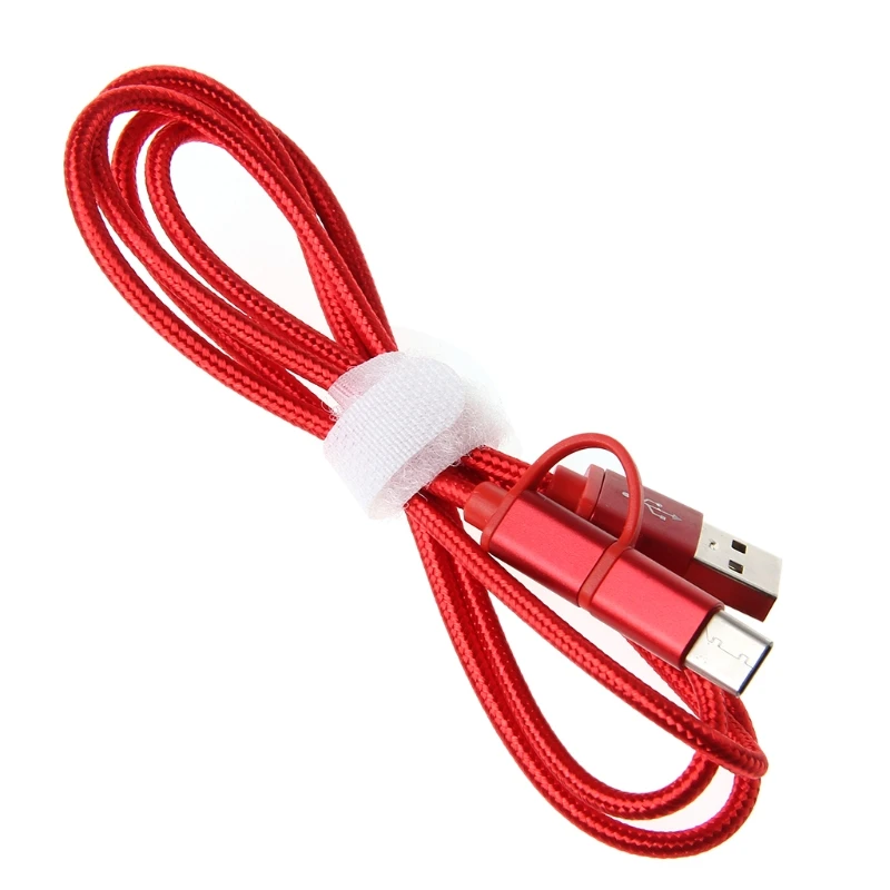 2в1 USB 2,0 папа-USB 3,1 type C Micro USB плетеный кабель для быстрой зарядки