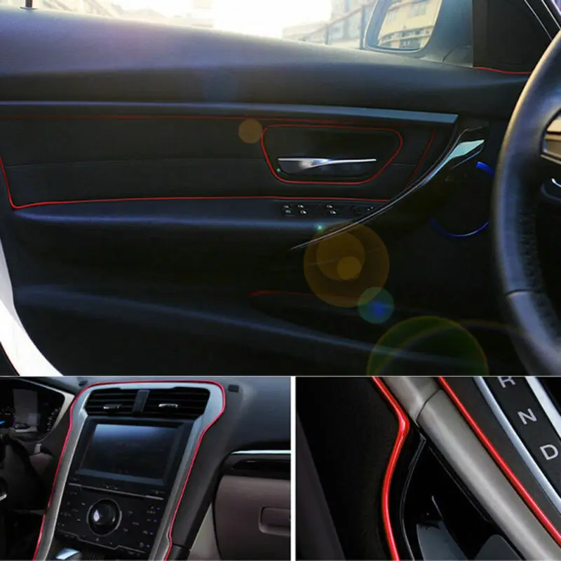 5 м красный интерьер автомобиля литье планки линии стильные полоски на авто двери