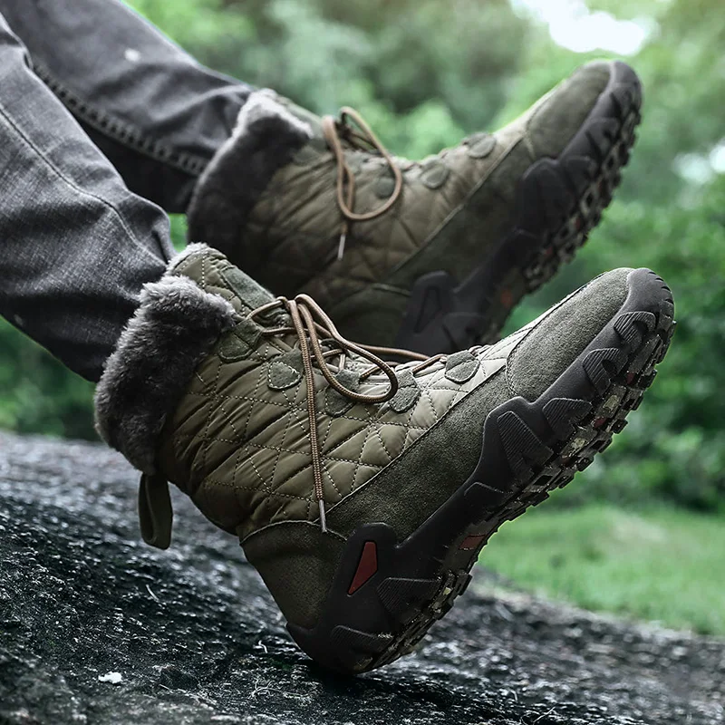 Новые брендовые супер теплые мужские зимние кожаные водонепроницаемые