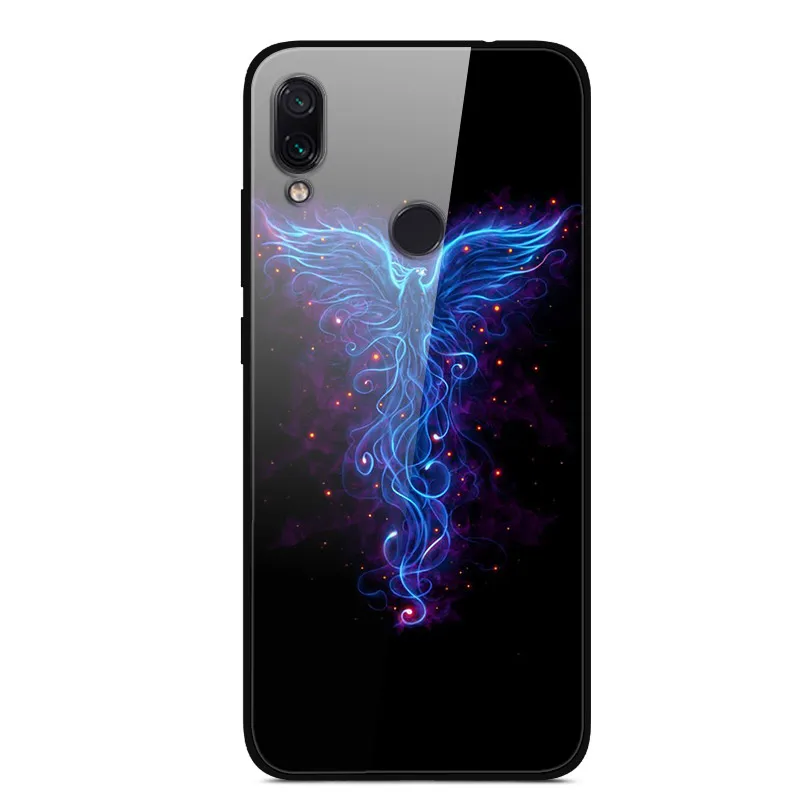 Темно-серый Окрашенный стеклянный чехол для Xiaomi Redmi 7, силиконовый бампер, закаленное покрытие для Redmi 7A, чехол для Redmi 6 6A, чехол Redmi5 5plus - Цвет: Темно-серый