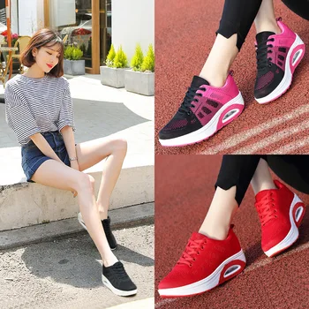 

2020 Women Casual Shoes Fashion Walking Mesh Flat Shoes Sneakers White Women Gym Women Vulcanized Shoe