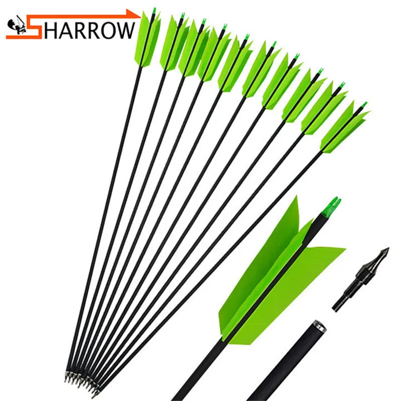 12/24pcs 31.5inch Spine 400 Mix Carbon Arrow ID6.2mm For Compound/Recurve Bow Archery Hunting Shooting Practice Accessories | Спорт и