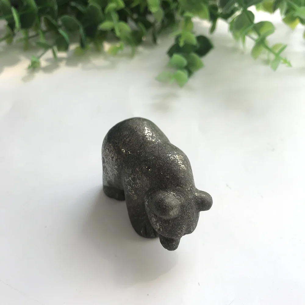 

High Quality 2 inches Natural Pyrite Standing Bears Shape Stone Hand Crafted & Polished For Gift &Home Decor WT