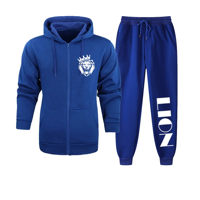 ∏ Fashion 3D the Lion Printed Zipper Coat Hoodie Suits Men 39;s Sweatshirt  Sets Men 39;s Jacket Tracksuit Long Sleeve Men 39;s Clothing 9211