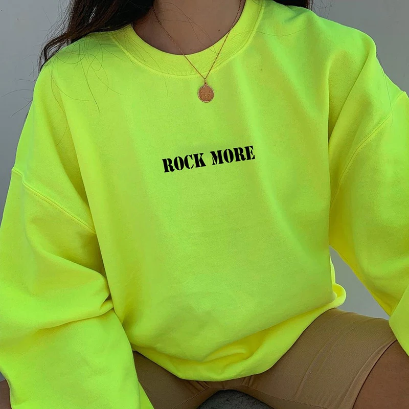  Rockmore Letter Printed Hoodies Women Sweatshirt Harajuku Streetwear Oversized Hoodie Plus Size Hoo