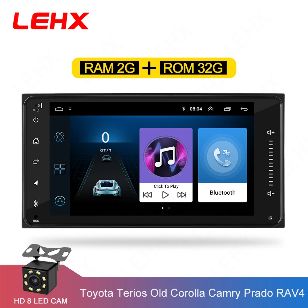 En Ligne Voiture Android 8.1 multimédia pour toyota corolla 2 Din autoradio universel avec navigation Bluetooth Wifi autoradio lecteur gps