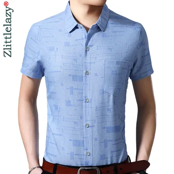

2020 short sleeve men social shirt summer streetwear casual striped shirts dress mens slim regular pocket clothes fashions 4146