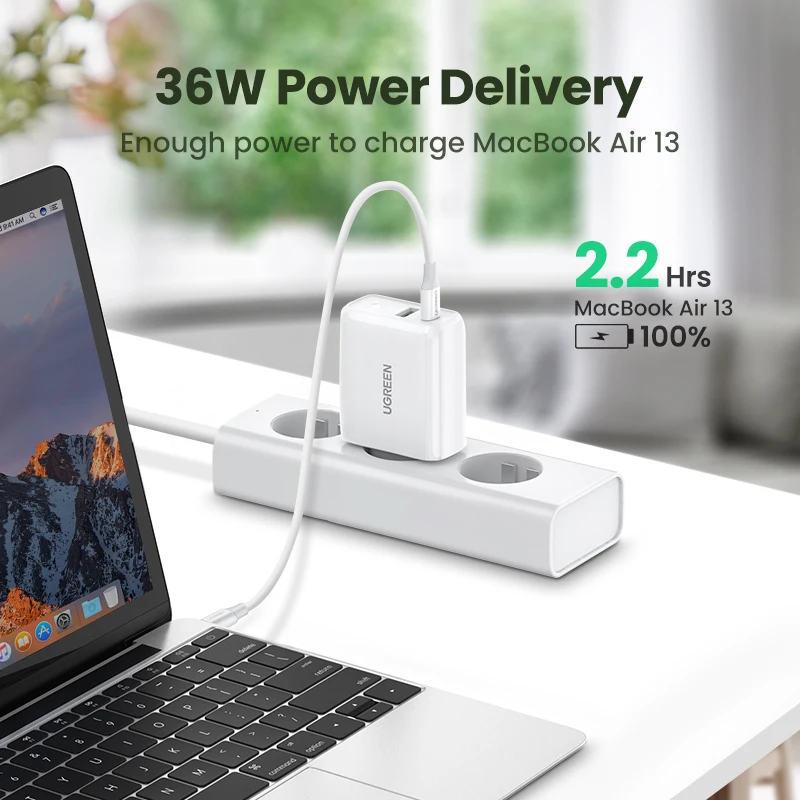 Ugreen 36W быстрое зарядное устройство USB Quick Charge 4 0 3 Type C PD Быстрая зарядка для iPhone 12 с QC