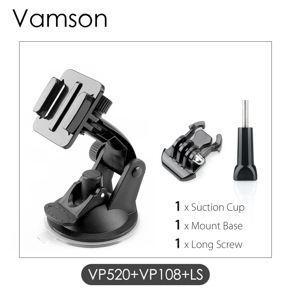 VP520-VP108-LS Vamson для Go Pro 8 аксессуары 7 см автомобильное крепление на лобовое стекло присоска для Gopro Hero 8 7 6 5 4 для SJCAM для Xiaomi для Yi VP520 - Цвет: VP520-VP108-LS