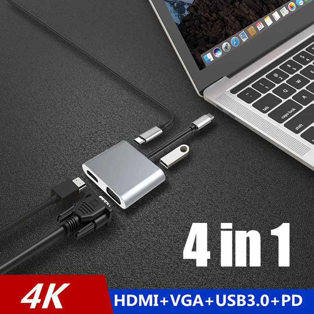 Usb-хаб C концентратор для Мульти USB 3,0 HDMI адаптер док-станция для MacBooks Pro Аксессуары USB-C type C 3,1 разветвитель 4 порта USB C концентратор