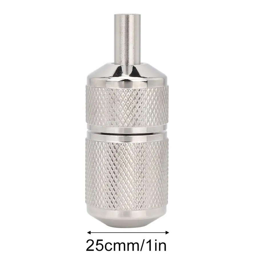 Stainless Steel Self-Locking Tattoo Machine Grip Anti-Slip Handle Tube Auto Lock Grip Holder Tattoo Supplies Body Art Tools 25mm