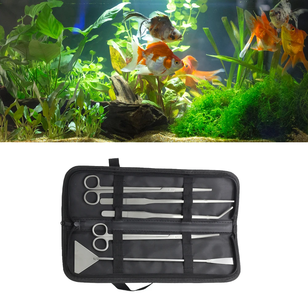 

Aquarium Tools Set Plants Tweezers and Scissors Grass Stainless Steel Cleaning Tools Plants Fish Tank Accessories 3/4/5pcs