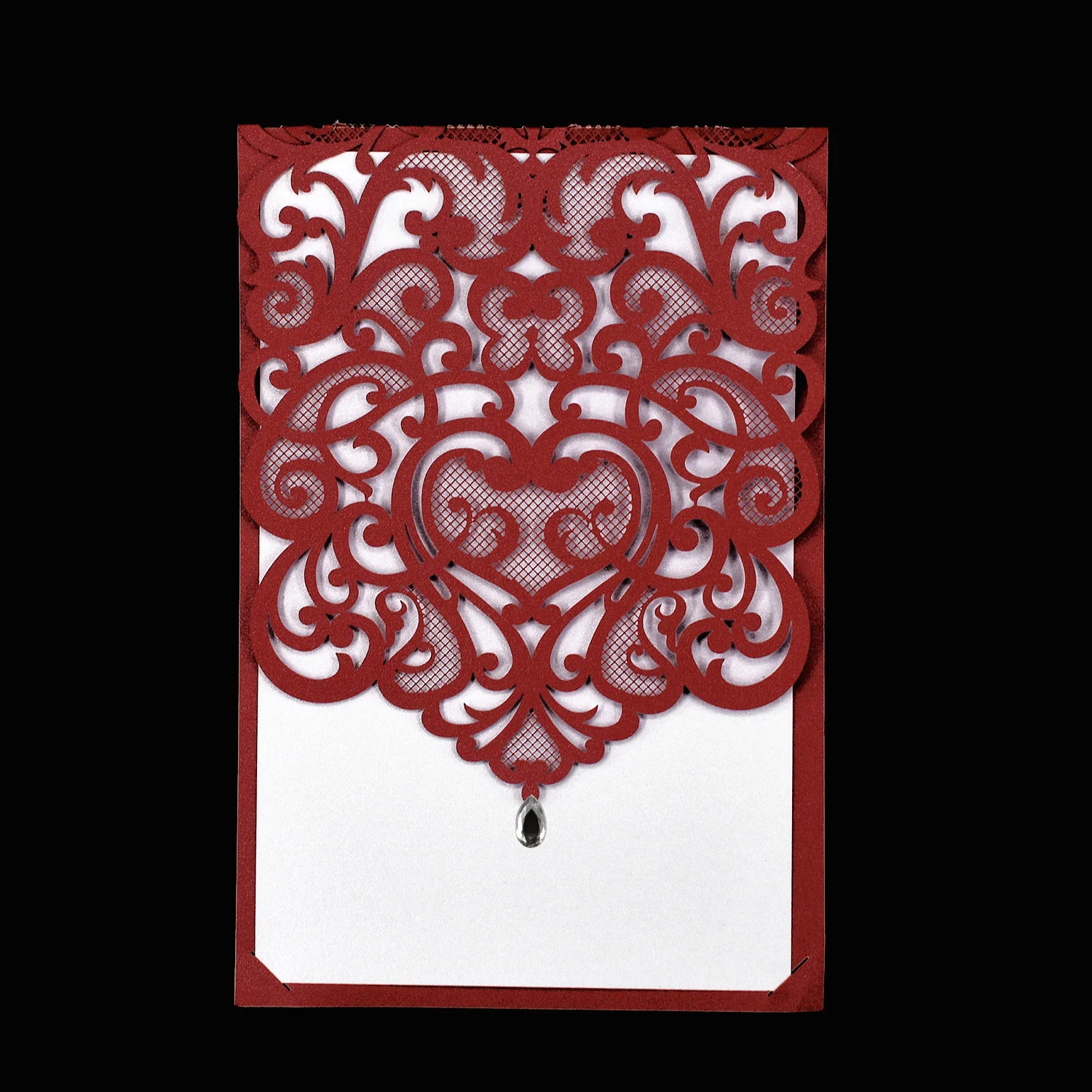  10pcs European Style Wedding Invitation Cards Hollowed-out White Pink Blue Black - 4.00048E+12