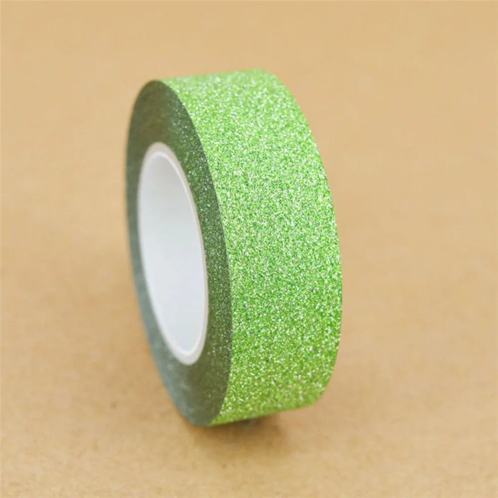 

1.5cm Width Glitter Washi Tape Gold Decorative Solid Color Album Notebook Japanese Glitter Masking Tape