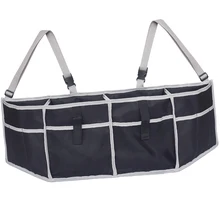 Органайзер на заднее сиденье, автомобильный контейнер для мусора, автомобильный держатель мусора, сумка для хранения с дополнительными карманами для хранения в автомобиле и ремнями