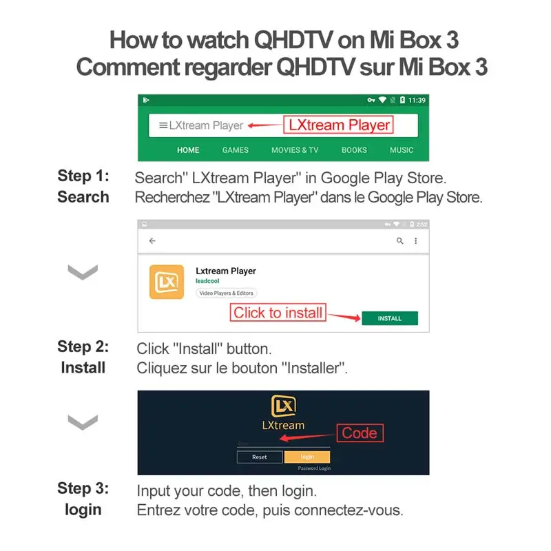 IP tv Франция Xiaomi Mi Box 3 Android tv 8,1 QHD tv IP tv Box 2G 8G wifi Google Cast 1 год IP tv французский арабский IP tv Франция
