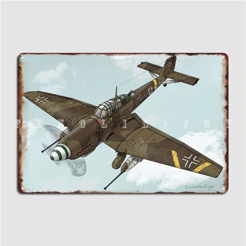 Junkers Ju 87 Stuka Metal Sign Club Bar Vintage Club Party Painting Decor Tin Sign Poster