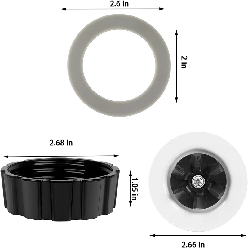 Replacement Parts For Hamilton Beach Blender Blades With Blender Base Bottom Cap And 2 Rubber O Ring Sealing Ring Gasket