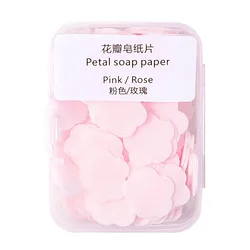 12g/Box of Portable Soap Paper Disposable Carrying Travel Mini Petal Soap Tablet Box