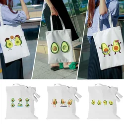 Shopping Bag Tote Bags Handbag Cute Avocado Pattern Shopping Bags Large Capacity Women's Shoulder Bag Eco Foldable
