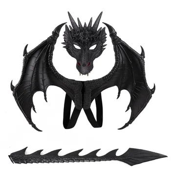 

Hot Toy Children's Clothing Dragon Wings Mask Tail Cosplay Dinosaur Pterosaurs Halloween Carnival Costume Props