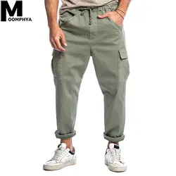 Moomphya 2019 новые уличные хип хоп мужские прямые брюки штаны карго с карманами мужские повседневные длинные брюки мужские натуральная ткань