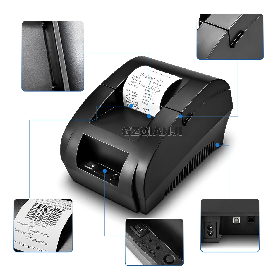 58 мм USB Bluetooth чековый POS банкнот термопринтер Бумага беспроводной 1D USB считыватель штрих-кодов для Windows POS системы денежный ящик