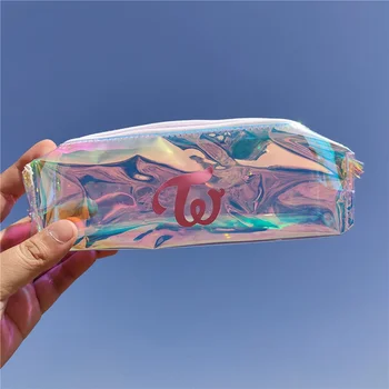 

Kpop Twice Colorful Laser Clear Pencil Pen Case Fashion Cosmetic Makeup Bag Pencil Bag School Supplies