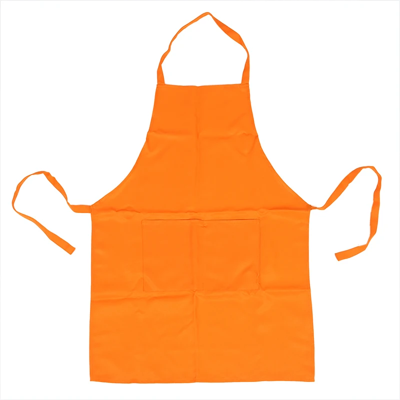 

Plain Apron with Front Pocket Kitchen Cooking Craft Baking Orange