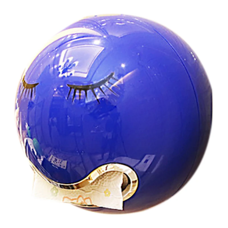 Ball Shaped Cute Tissue Box Bathroom Toilet Waterproof Paper Box Creative Smile Face Roll Paper Holders Kitchen Toilet Supplies - Цвет: Blue