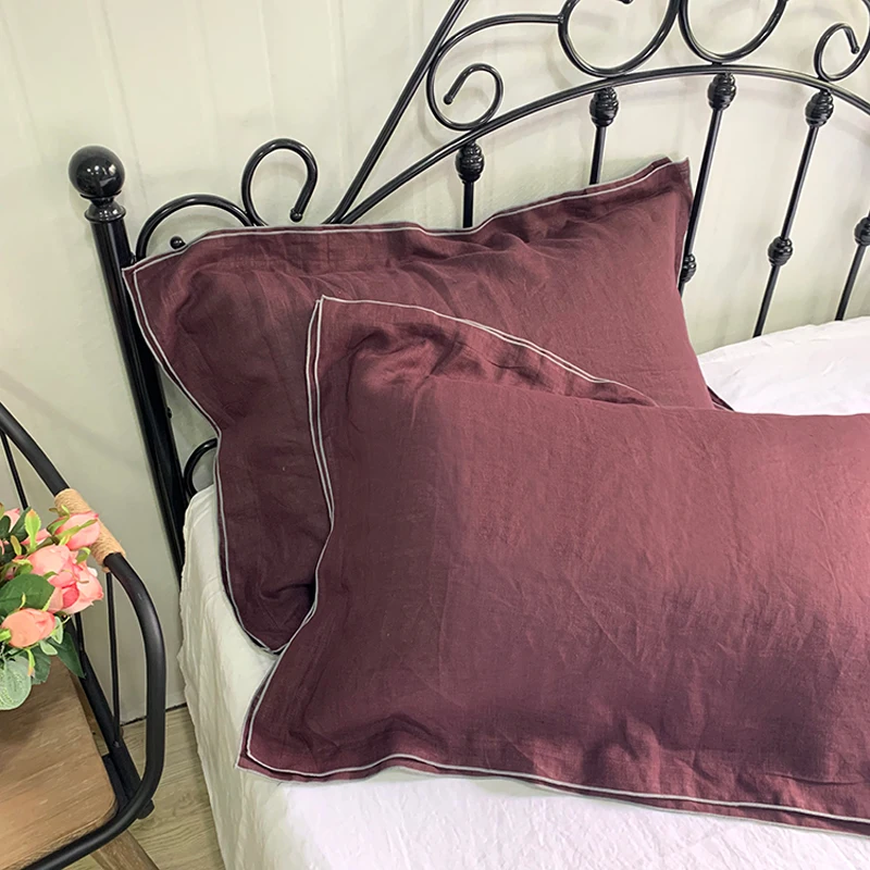 

Наволочка из чистого льна, 1 шт., 100% г., французские наволочки из натурального льна с эффектом потертости, мягкие воздухопроницаемые наволочки с защитой от клещей, TJ6986